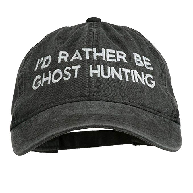 e4Hats.com I'd Rather Be Ghost Hunting Embroidered Washed Cap