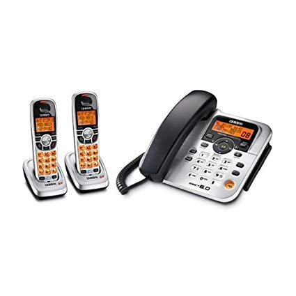 Uniden DECT1588-2 DECT 6.0 Corded/Cordless Digital Answering System with Dual Keypad and Two Cordless Handsets