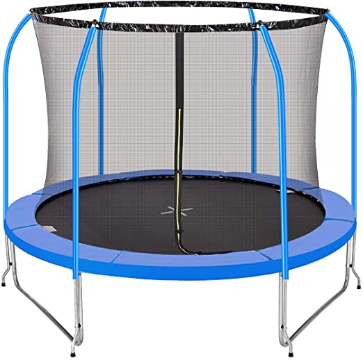 PAPAJET 10 FT Trampoline for Kids with Safety Enclosure Net Outdoor Yard Trampolines with Jumping Mat Spring Cover TUV Certificated