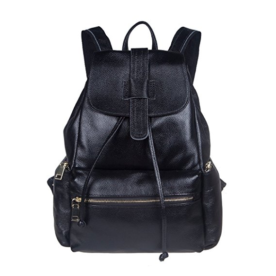 S-ZONE Casual Women Real Genuine Leather Backpack Fashion Bag Daypack