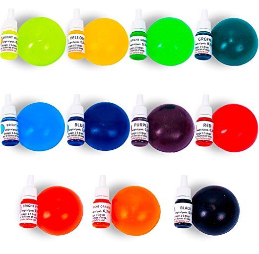3.85 oz Food Grade Soap dye - Soap Making Colorants Set - 11 Liquid Colors for Soap Coloringfor and Bath Bombs (0.35 oz 11 bottles)
