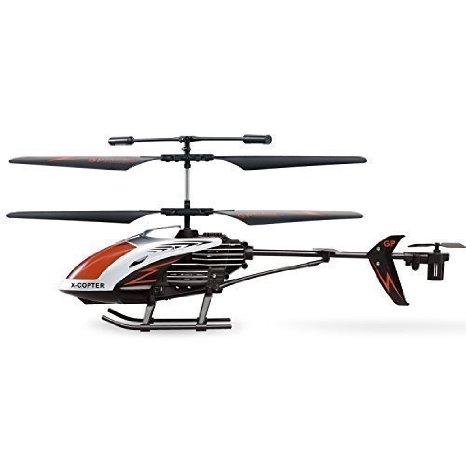 RC Helicopter AMOSTING Crash Resistant 35 Channels with Gyro and LED Light for Indoor Outdoor Ready to Fly - Color Black
