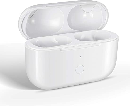 JinStyles Charging Case Compatible with Air-Pods Pro Replacement with Bluetooth Pairing Sync Button,White(Not Earphones Included)