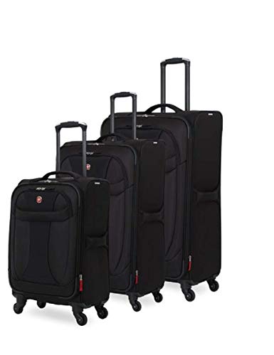 SwissGear 3 Piece Suitcase Set - Spinner Wheels - Softshell & Lightweight