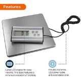 Smart Weigh Shipping and Postal Scale Heavy Duty Stainless Steel 106 X 106 Platform 440 lbs Capacity Extendable Cord