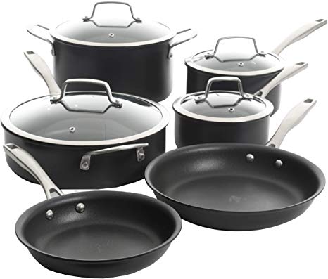 Kenmore Arbor Heights Hard Anodized Aluminum Cookware Set, 10-Piece