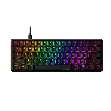 HyperX Alloy Origins 60 - Mechanical Gaming Keyboard - Ultra Compact 60% Form Factor - (Aqua Switch) - Double Shot PBT Keycaps - RGB LED Backlit - NGENUITY Software Compatible (56R61AA#ABA)