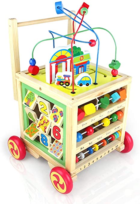 Nuheby Baby Walker Wooden Activity Toddler Toys Multifunction First Steps Educational Toys 1 Year Old Girl Boy Baby Gifts