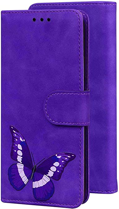 NATUMAX Phone Cover Wallet Folio Case for XIAOMI REDMI 8, Premium PU Leather Slim Fit Cover for REDMI 8, 2 Card Slots, Horizontal Viewing Stand, Nice case, Purple