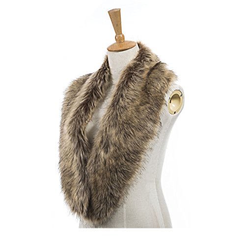 Faux Fur Collar for Winter Coat and Jacket, Fur Winter Warm Scarf for Women by REDESS[Various of Styles and Colors]