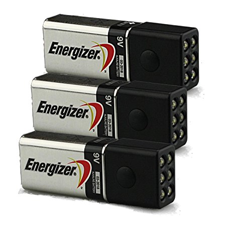 3-Pack of Blocklite 6 LED Mini Flashlights w/Energizer 9 Volt Batteries