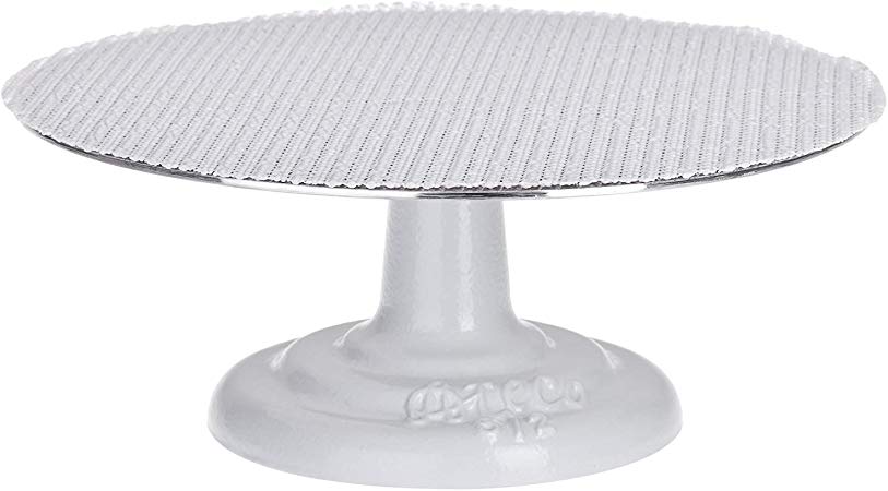 Ateco 612-PB Revolving Cake Decorating Stand, Aluminum Turntable and Cast Iron Base with Non-Slip Pad, 12-Inch