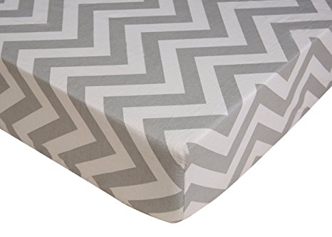 Premium Fitted Pack N Play Playard Sheet,100% ORGANIC Cotton, Fits Perfectly Any Standard Playard Mattress up to 5 Inch, Chevron