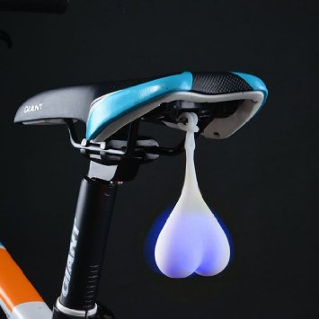 NETWE Waterproof Cycling Heart Shaped Bike Tail Light Night Warning Taillight Bike Rear Light Bicycle Silicone Hanging LED TailLight For Cycling Backpack Gifts