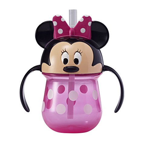 The First Years Disney Baby Trainer Straw Cup with Handles, Minnie