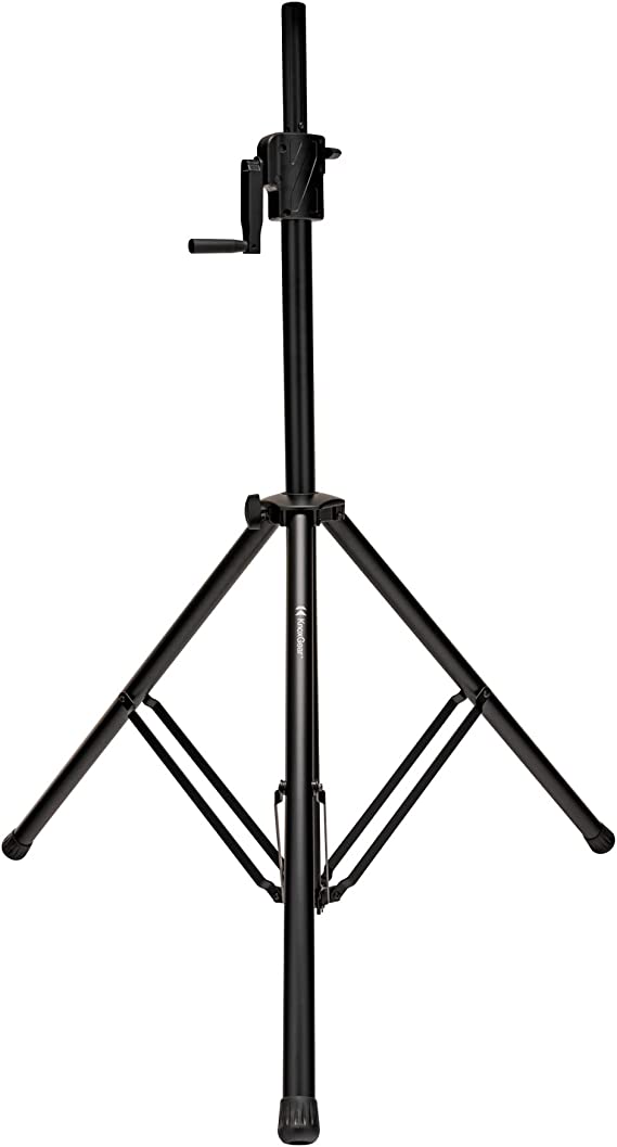 Knox Gear Speaker Tripod, Adjustable Speaker Stand Crank 4.5 to 6 Foot Tall - Supports 110 lbs - Folding Portable Pole Mount for Subwoofer, Speakers or PA System - Professional Stage & Sound Equipment