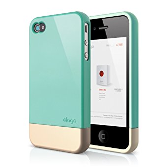 elago S4 Glide Case for AT&T, Sprint and Verizon iPhone 4/4S - eco friendly packaging (Coral Blue Champagne Gold)