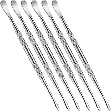 6 Pieces Wax Carving Tool Wax Tool Carving Tool Stainless Steel Sculpting Tool Spoon 4.75 Inch (Silver)