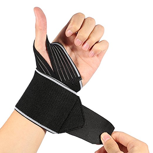 Wrist Wraps with Wider Thumb Loops, Adjustable Wrist Wraps Support Brace with Thumb Stabilizer for Crossfit, Powerlifting, One Pair Wrist Wraps Weightlifting for men and women