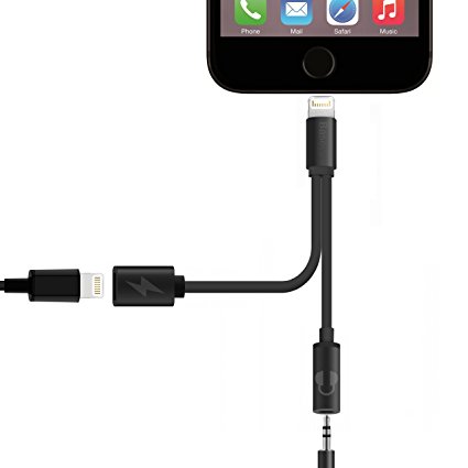 Basevs Lightning to 3.5 mm Headphone Jack Adapter for iPhone 7 / 7 Plus, Lightning iPhone 7 Charging Adapter with Upgrade V2.0 Compatible iOS 10.3