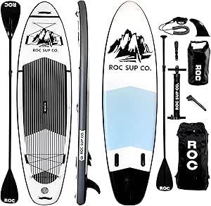 Roc Inflatable Stand Up Paddle Boards with Premium SUP Paddle Board Accessories, Wide Stable Design, Non-Slip Comfort Deck for Youth & Adults