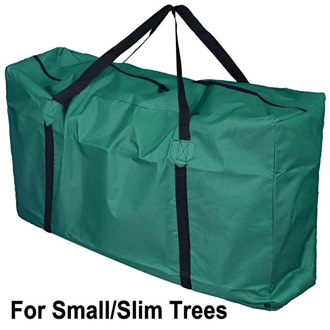 MelonBoat Waterproof Oxford Cloth Green Christmas Tree Storage Bag, for 5'-6' Slim Small Artificial Trees
