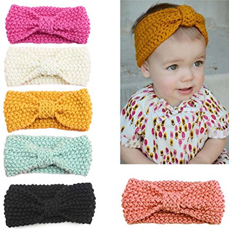 Udobuy8 Pcs Super Cute Baby Girls Toddler Elastic Headbands Turban Knot Hairband Headwear