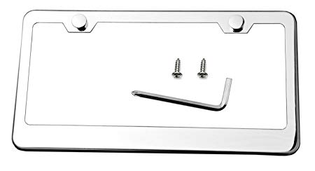 LFPartS Plain Polished Stainless Steel License Plate Frame Mirror Finish New