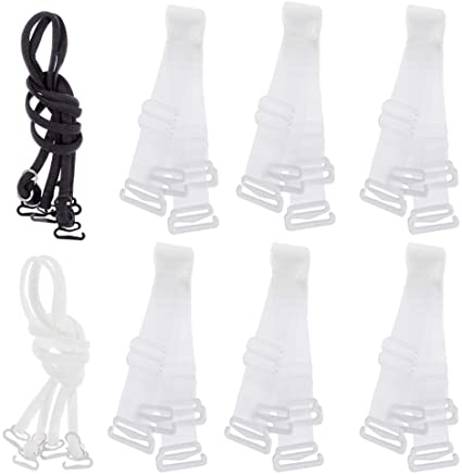 Rovtop 8 Pairs 17.7" Invisible Transparent Adjustable Bra straps- 6 pairs Transparent Adjustable straps and 2 pairs Halter BRA straps kit