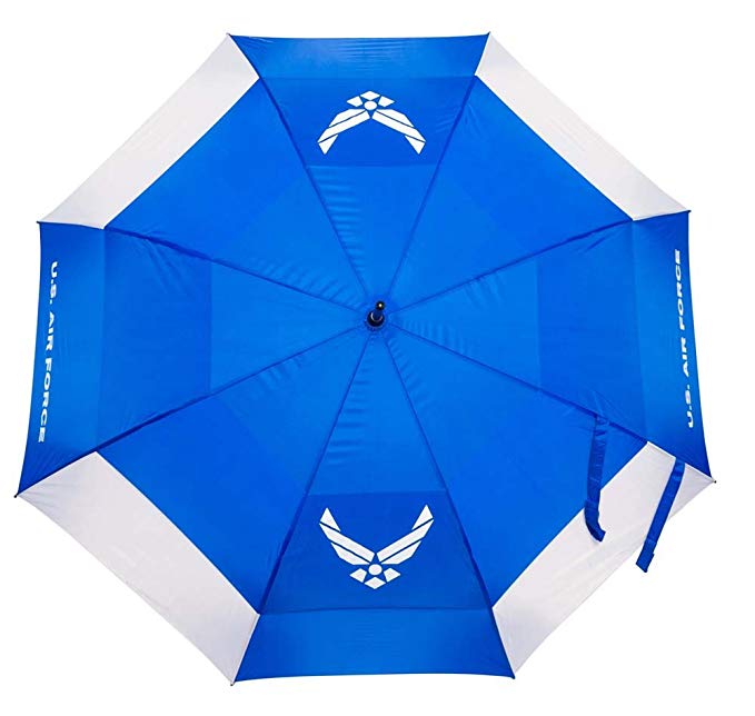 Team Golf Military 62" Golf Umbrella with Protective Sheath, Double Canopy Wind Protection Design, Auto Open Button