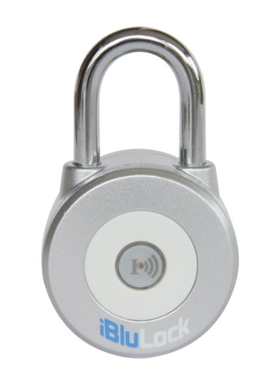 iBluLock Bluetooth Padlock - Electronic Smart works with iOS and Android Silver