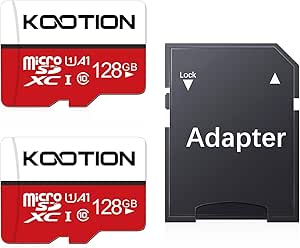 KOOTION 128GB Micro SD Card 2 Pack, UHS-I microSDXC Flash Memory Card, C10, U1, Full HD, Class 10 TF Card with Adapter