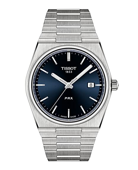 Tissot Men's PRX 316L Stainless Steel Case Dress Watch Grey T1374101104100, Grey, Quartz Movement