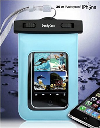 DandyCase Waterproof Case for Apple iPhone 4, 4S - Also Works with iPod Touch 3, 4, iPhone 3G, 3GS, & Other Smartphones - IPX8 Certified to 100 Feet [Retail Packaging by DandyCase] (Blue)