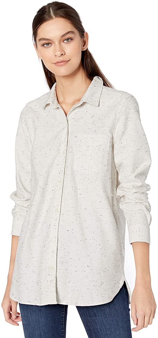 Amazon Brand - Goodthreads Women's Heavyweight Flannel Long-Sleeve Button-Front Tunic Shirt