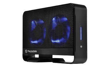 Thermaltake Max 5 Active Cooling Hard Drive Enclosure with Two 80mm Blue LED Fans USB 2.0 eSATA ST0021U