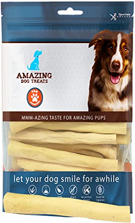 6 Inch Premium Regular Cow Tail Dog Chews (6 Pcs/Pack) - Sourced from 100% Grass Fed Cattle - All Natural - Long Lasting Chew for Dogs - Rawhide Alternative for Dogs…