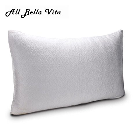 All Bella Vita – THE COZY PILLOW - Premium Adjustable Shredded Memory Foam Pillow with washable removable zip cover, ideal for all sleep positions, Bed Pillow, Cooling and Breathable (King)