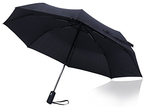 Umbrella Windproof To 65 MPH - Auto Open & Close - Compact Umbrella Black Sky Blue Color