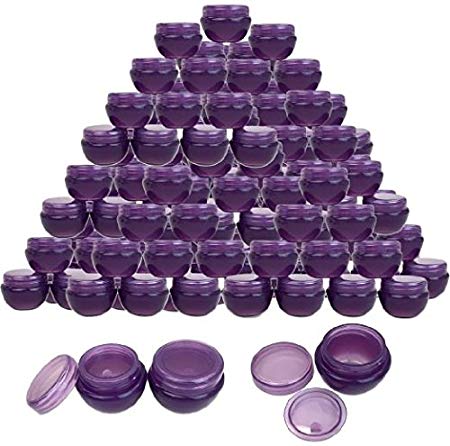 Beauticom 10G/10ML (72 Pieces, Dark Purple) Frosted Container Jars with Inner Liner for Scrubs, Oils, Salves, Creams, Lotions, Makeup Cosmetics, Nail Accessories, Beauty Aids - BPA Free