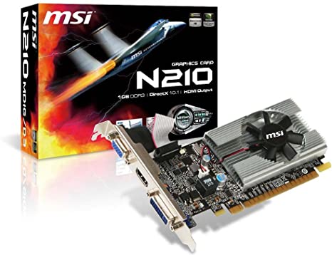 MSI Geforce 210 1024 MB DDR3 PCI-Express 2.0 Graphics Card MD1G/D3 (Renewed)