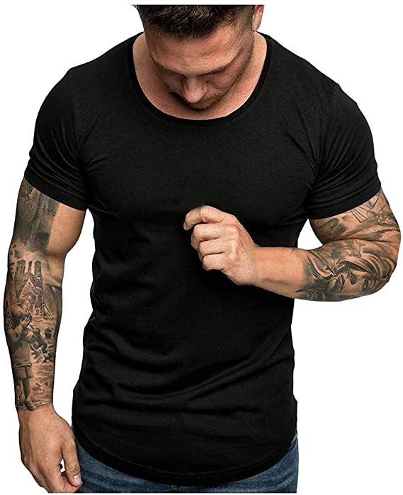 iLXHD Men's Short Sleeve Summer Slim Fit Casual Crewneck Short Sleeve Basic T-Shirt Top Blouse (10 Color
