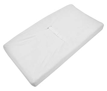 TL Care Heavenly Soft Chenille Fitted Contoured Changing Pad Cover, White, for Boys and Girls