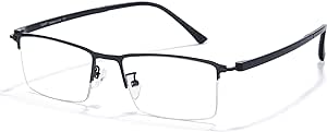 Cyxus Blue Light Glasses for Men Semi Rim Glasses Crystal Lens Rimless Glasses Computer Glasses UV Blocking Gaming Eyeglasses