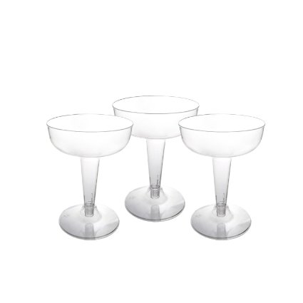 Party Essentials Hard Plastic Two Piece 4-Ounce Champagne Glasses, 40-Count, Clear