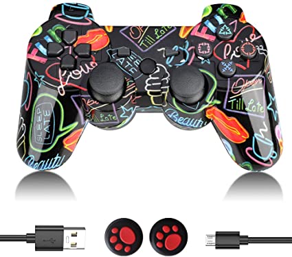 PS3 Controller Wireless, PS3 Controller Double Vibration Gamepad Remote Control Joystick Joypad Compatible with Playstation 3