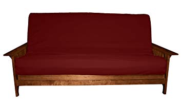 Better Fit Machine Washable Upholstery Grade Futon Cover , Queen 8-inch Loft-size, Twill Red