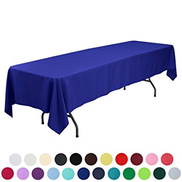 VEEYOO 60 x 126 inch Rectangular Solid Polyester Tablecloth for Wedding Restaurant Party , Royal Blue