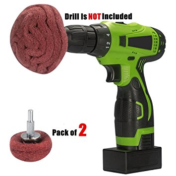 Kichwit Drill Powered Scrub Brush - Shower, Tub, and Tile Power Cleaning Brush - Hard Water Stain Remover - 2 Pack