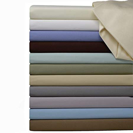 Royal Hotel Soft Cotton Fitted Sheet, 600 Thread Count, Silky Soft Fitted-Sheet, 100% Cotton Fitted, Twin XL, Blue